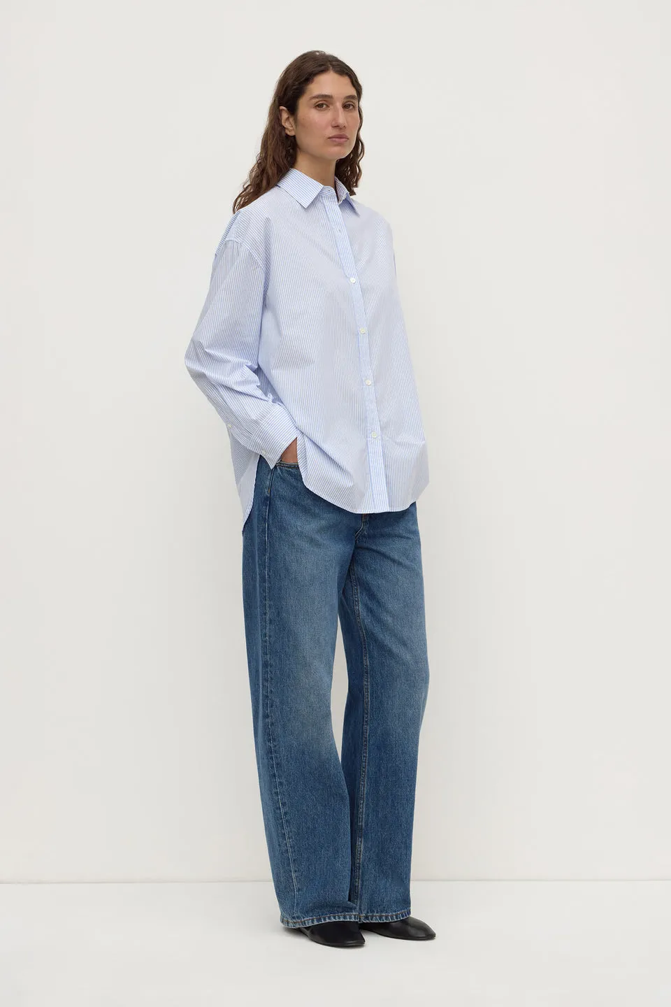 Assembly Label | Avoca Stripe Long Sleeve Shirt - Blue / White sold by Sisters & Co product image thumbnail 2
