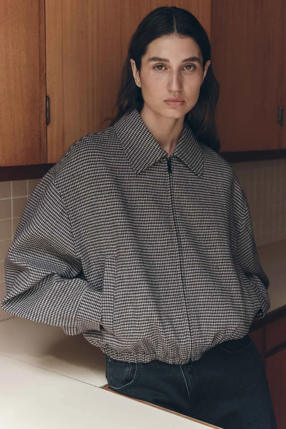 Assembly Label | Solana Wool Jacket - Brown Black Check sold by Sisters & Co product image thumbnail 2