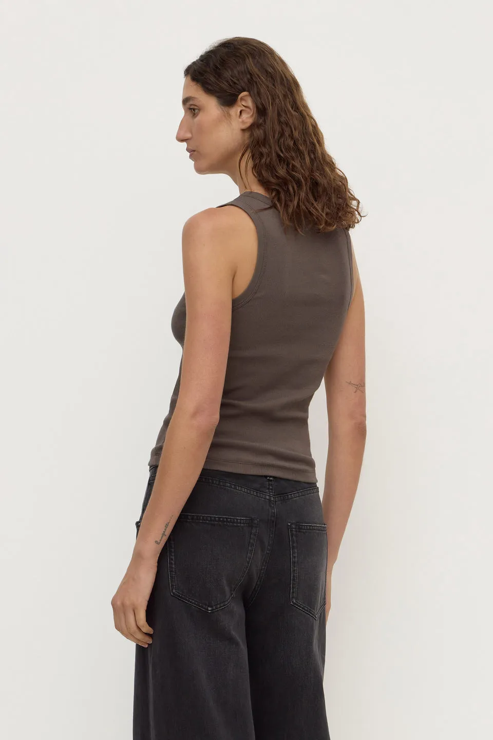 Assembly Label | Robyn Scoop Neck Rib Tank - Bark sold by Sisters & Co product image thumbnail 5