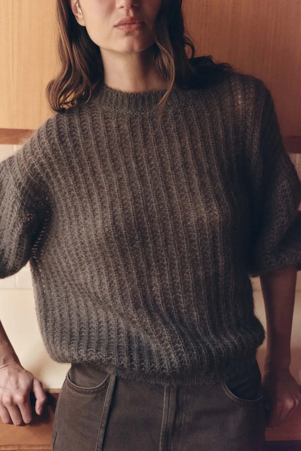 Assembly Label | Tulsa Mohair Knit - Bark sold by Sisters & Co product image thumbnail 2
