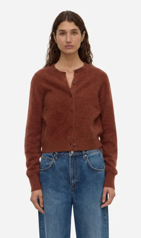 Assembly Label | Carina Merino Wool Long Sleeve Cardigan - Burnt Amber made by Assembly Label