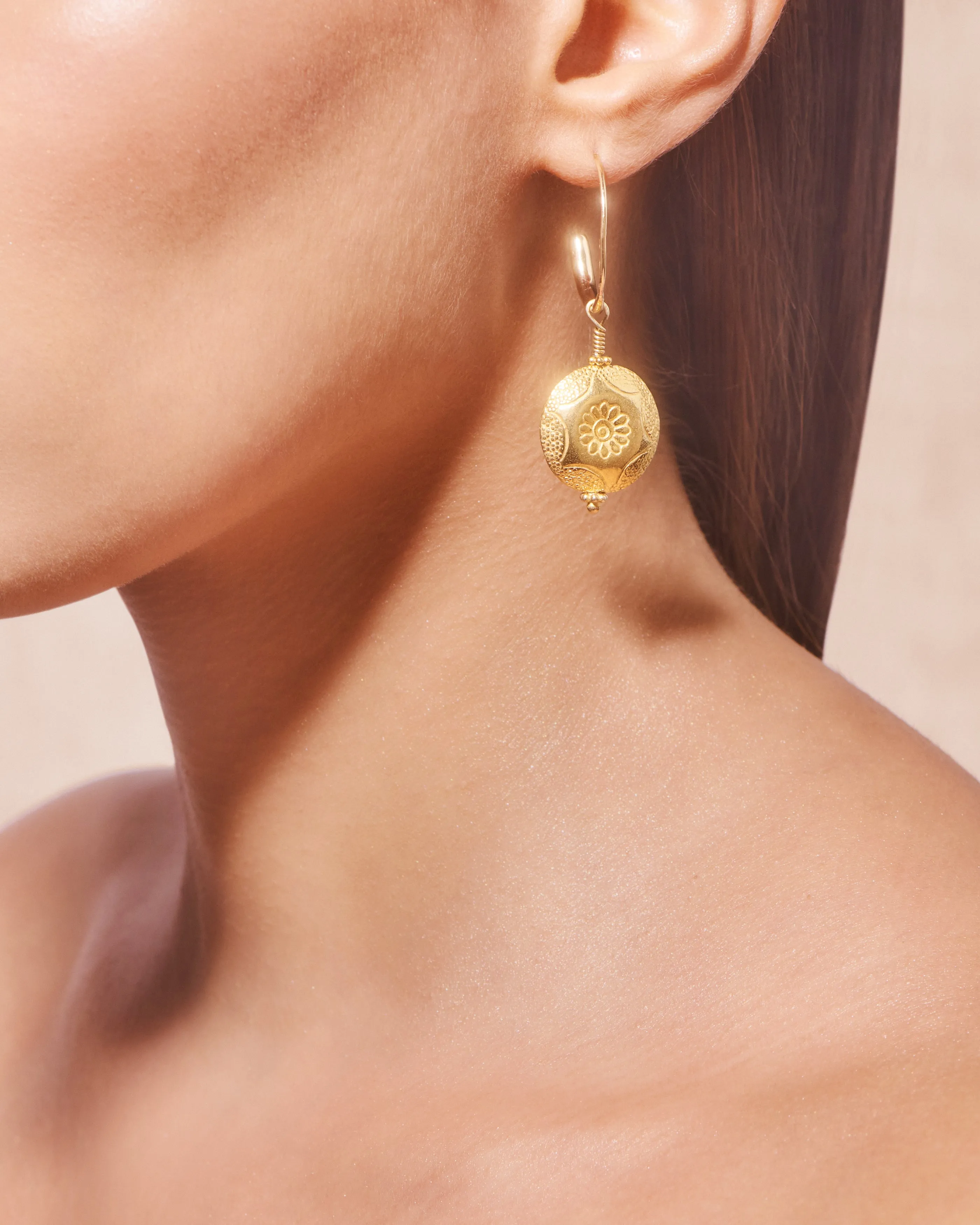 Tityaravy | Aravinda Earrings 002 - Gold / Ruby sold by Sisters & Co product image thumbnail 2