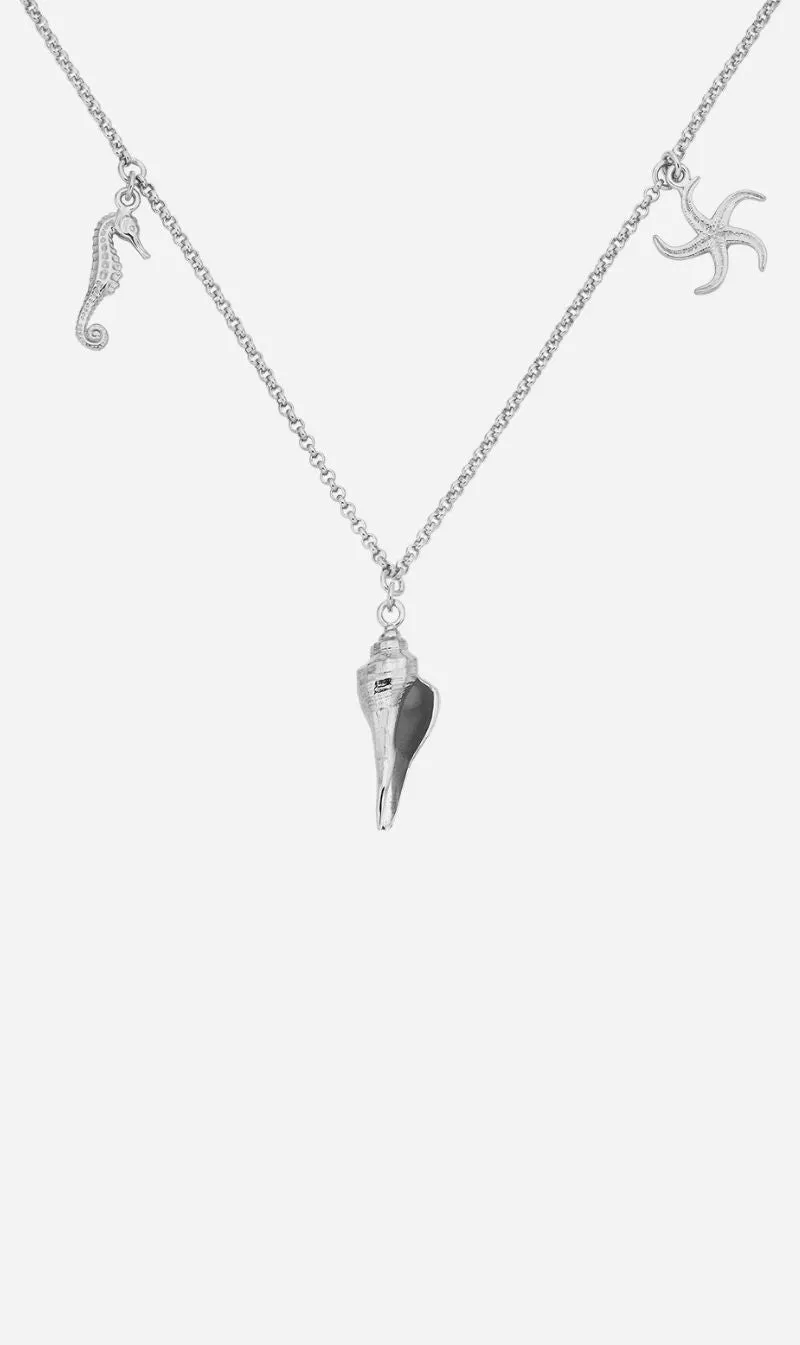 Zoe & Morgan | Charmed By The Sea Necklace - Silver sold by Sisters & Co