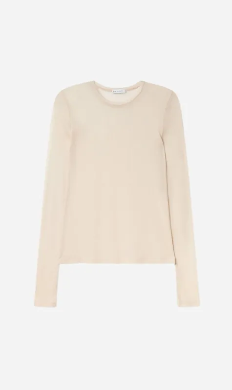 Silk Laundry | Mesh Long Sleeve Top - Hazelnut made by Silk Laundry