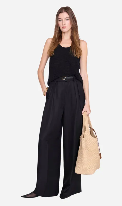 Anine Bing | Lou Trouser - Black Linen made by Anine Bing