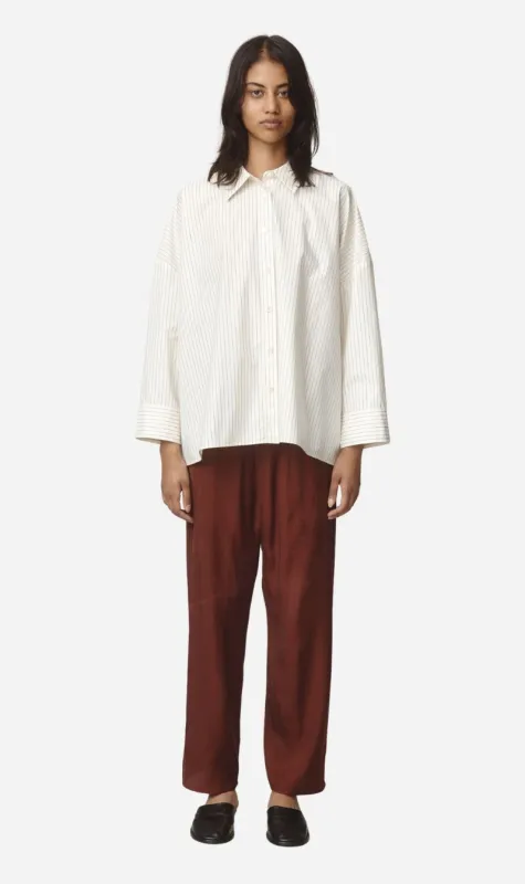 Marle | Edie Shirt - Ivory / Black Stripe made by Marle