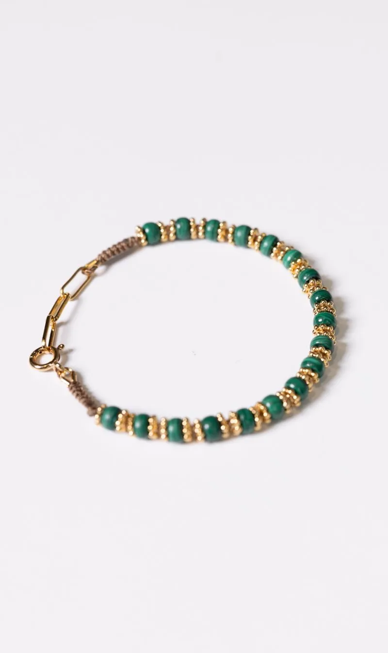 Tityaravy | Big Kamala Bracelet 021 - Beige / Malachite sold by Sisters & Co product image thumbnail 2