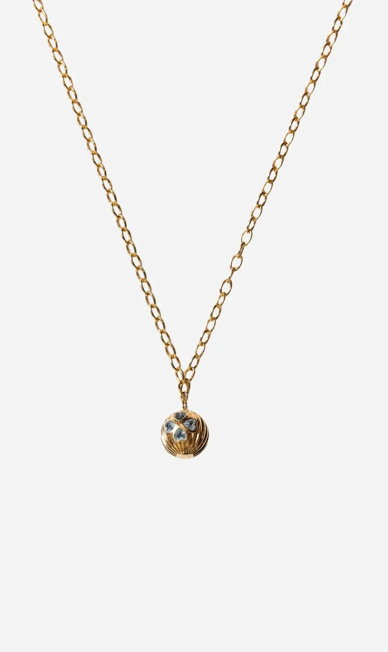 Tityaravy | Lucky Chain Necklace - Pendant / Aquamarine sold by Sisters & Co