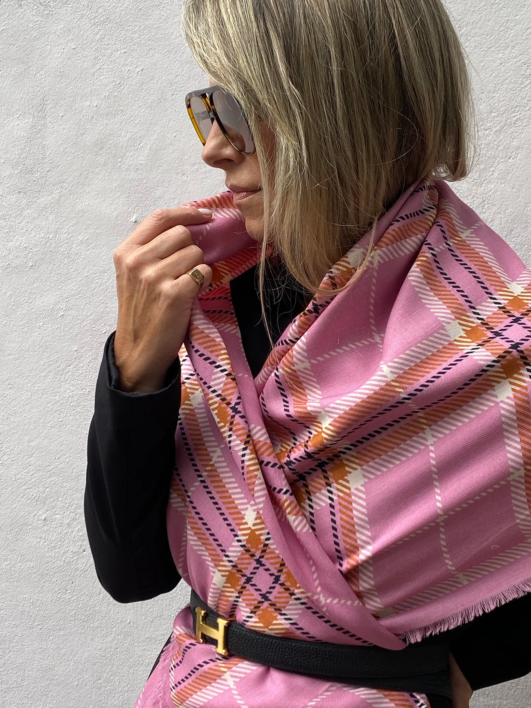 Dark Hampton | The McRae Wool Silk Scarf sold by Sisters & Co product image thumbnail 5