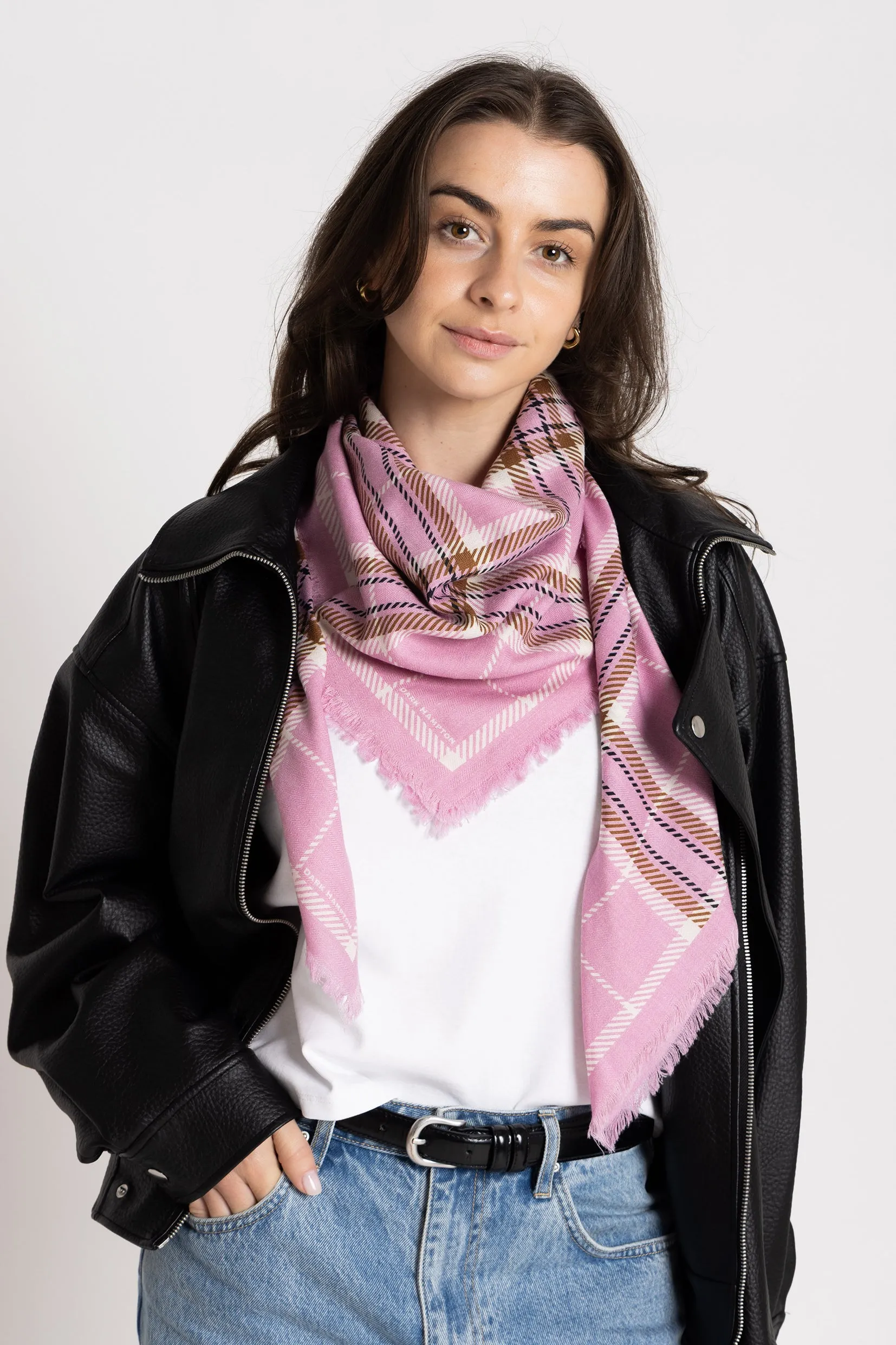 Dark Hampton | The McRae Wool Silk Scarf sold by Sisters & Co product image thumbnail 3