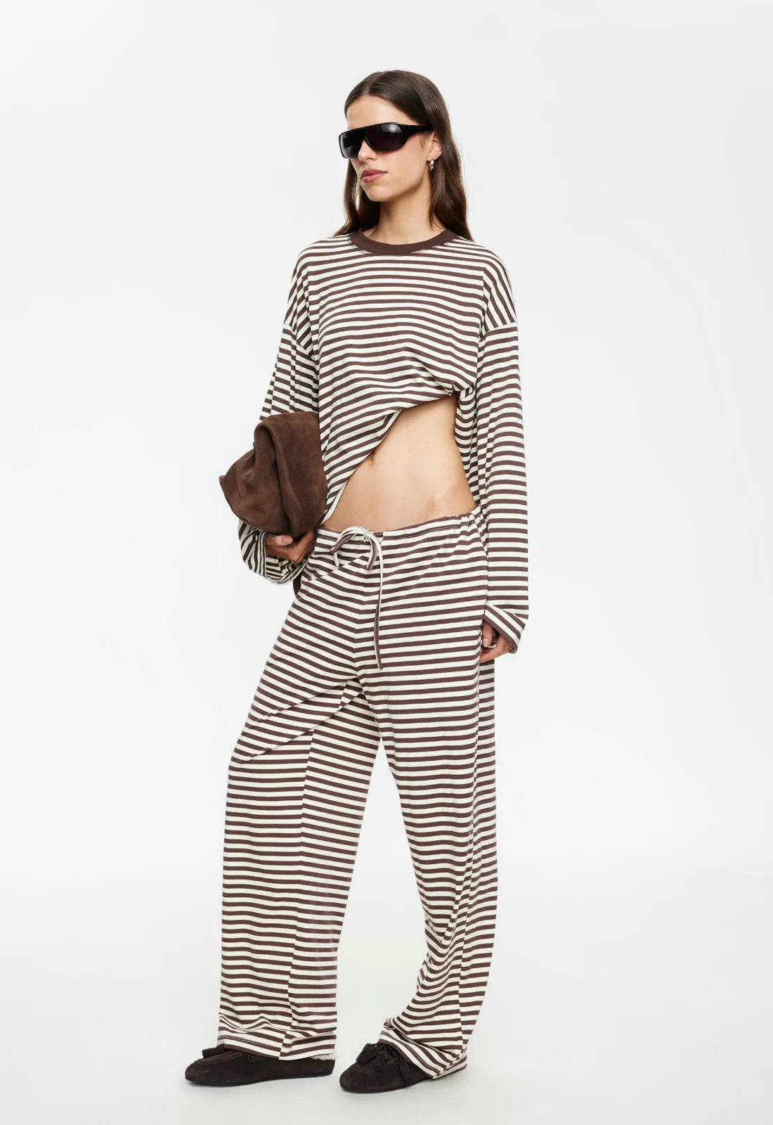 Lioness | Bloom Pant - Dark Chocolate Stripe sold by Sisters & Co product image thumbnail 2