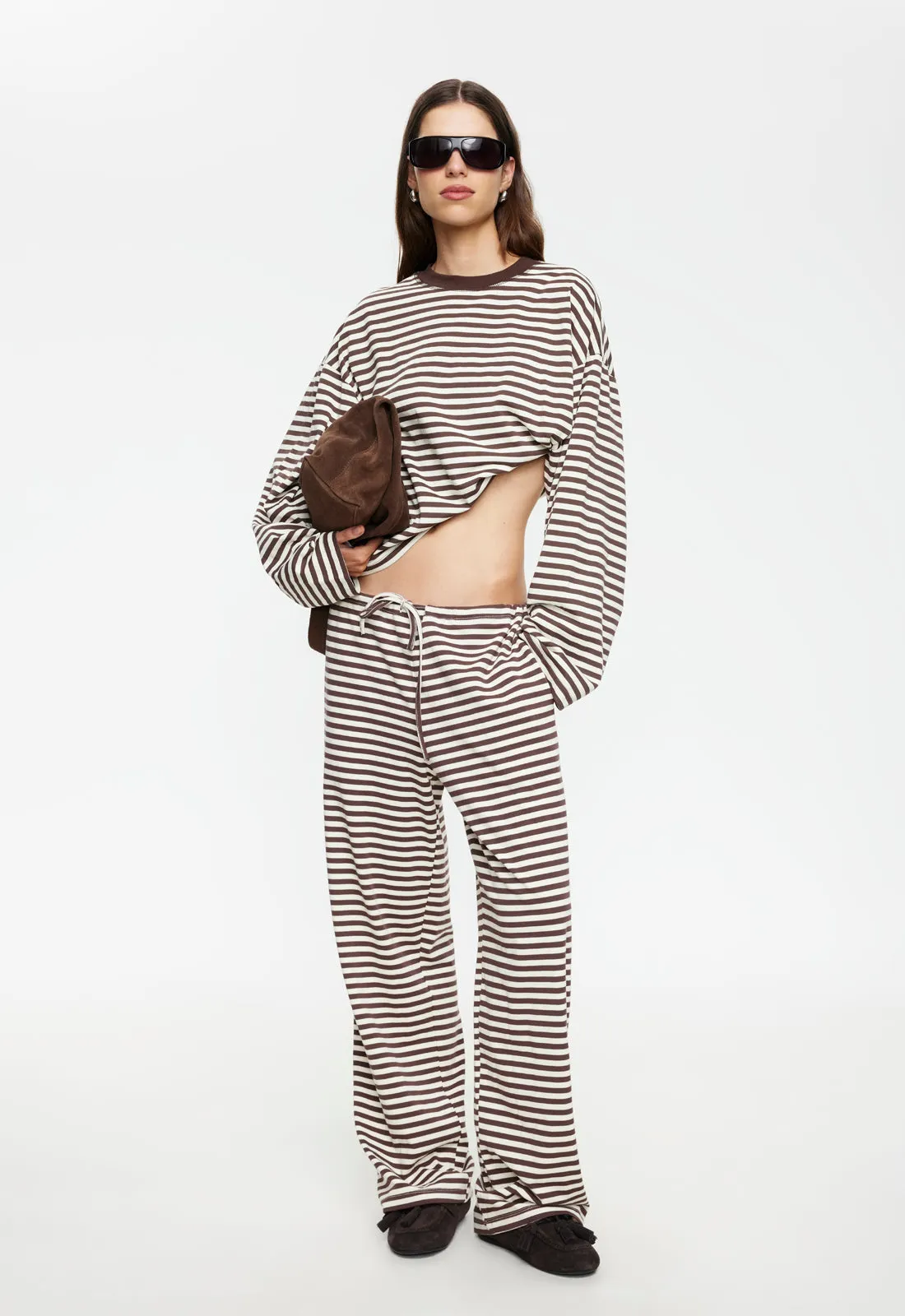 Lioness | Bloom Pant - Dark Chocolate Stripe sold by Sisters & Co product image thumbnail 3