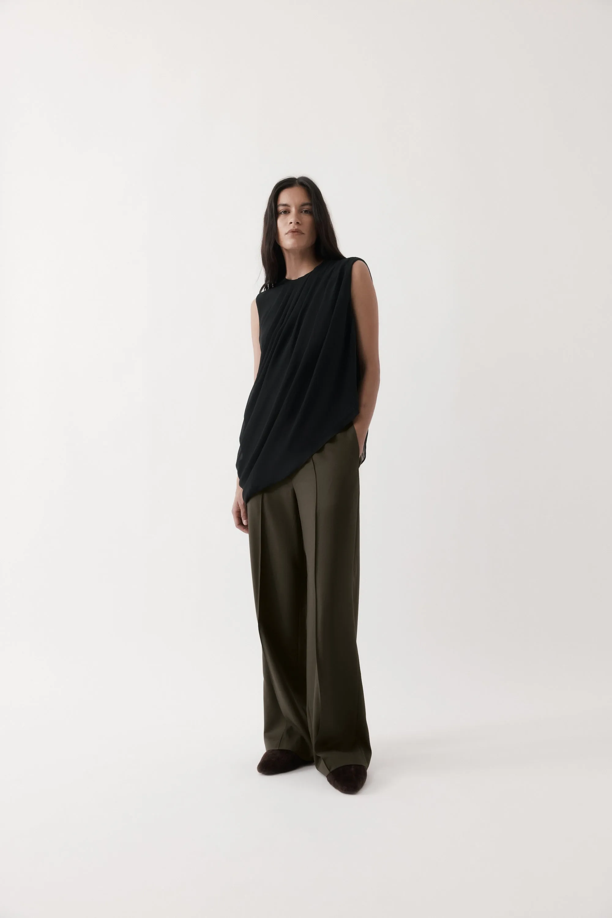 Rebe | Tailored Trouser - Olive Brown sold by Sisters & Co product image thumbnail 2