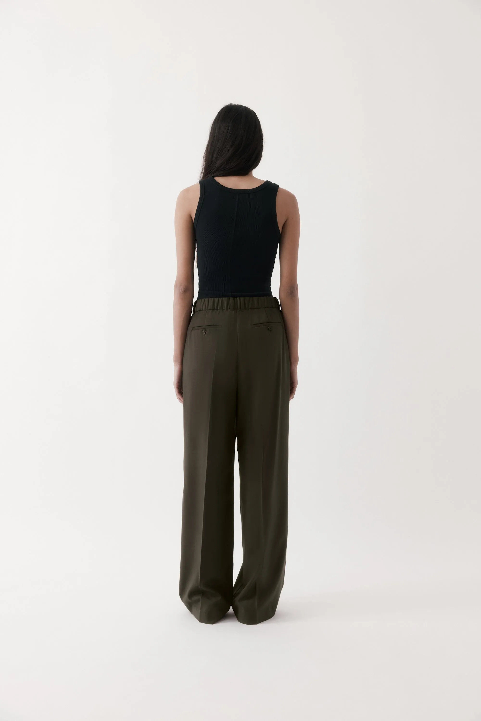 Rebe | Tailored Trouser - Olive Brown sold by Sisters & Co product image thumbnail 3