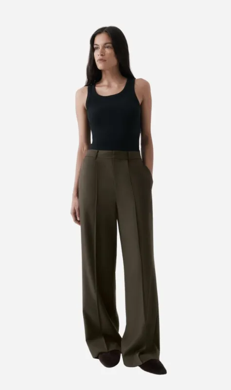 Rebe | Tailored Trouser - Olive Brown made by Sisters & Co