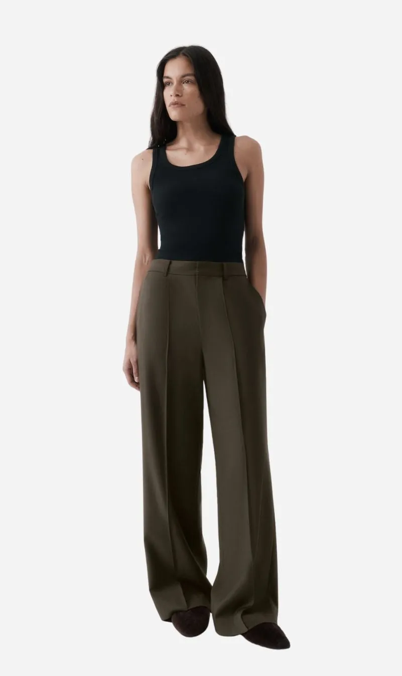 Rebe | Tailored Trouser - Olive Brown sold by Sisters & Co