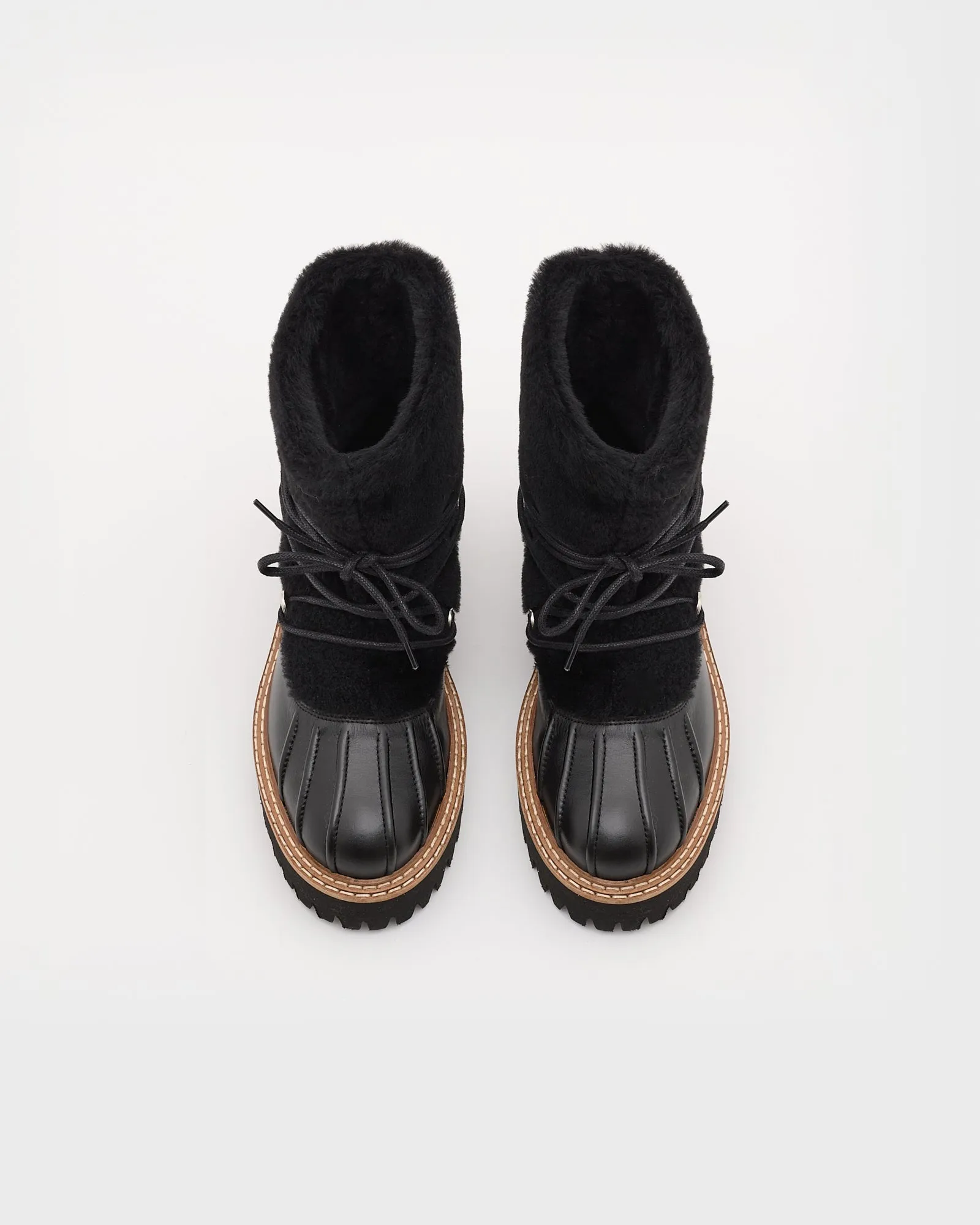 Yves Salomon | Merino Ironed Lamb Shoes - Black sold by Sisters & Co product image thumbnail 4