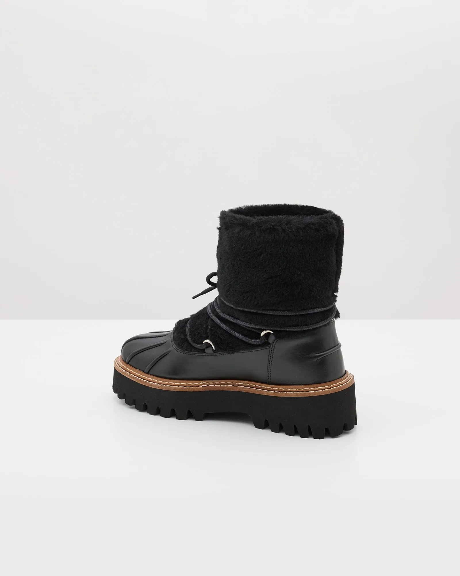 Yves Salomon | Merino Ironed Lamb Shoes - Black sold by Sisters & Co product image thumbnail 5