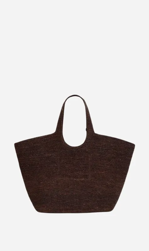 Anine Bing | Lili Tote Raphia - Dark Brown made by Anine Bing
