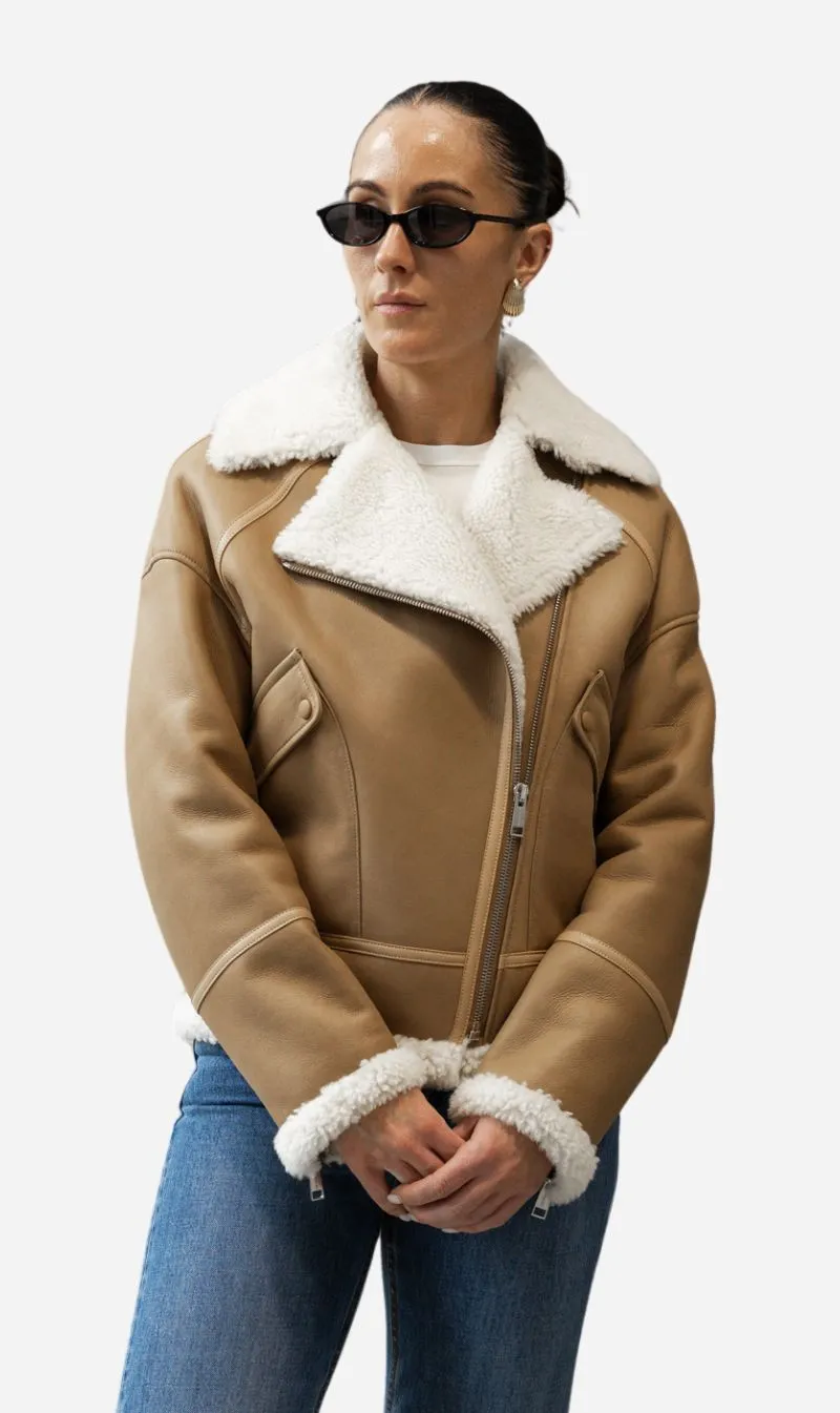 Yves Salomon | Jacket 60CM Merino Lamb - Mille Feuilles sold by Sisters & Co