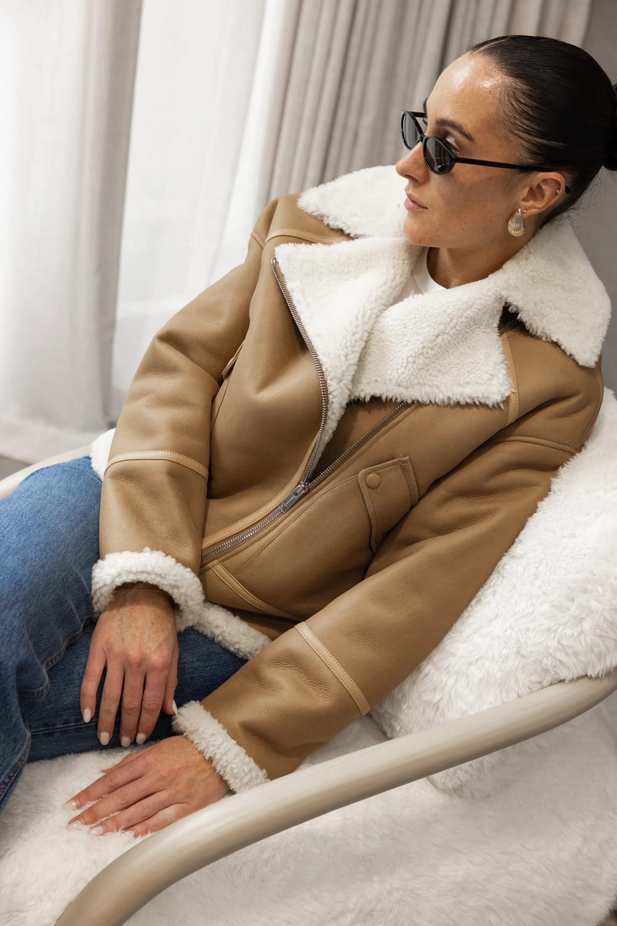 Yves Salomon | Jacket 60CM Merino Lamb - Mille Feuilles sold by Sisters & Co product image thumbnail 2