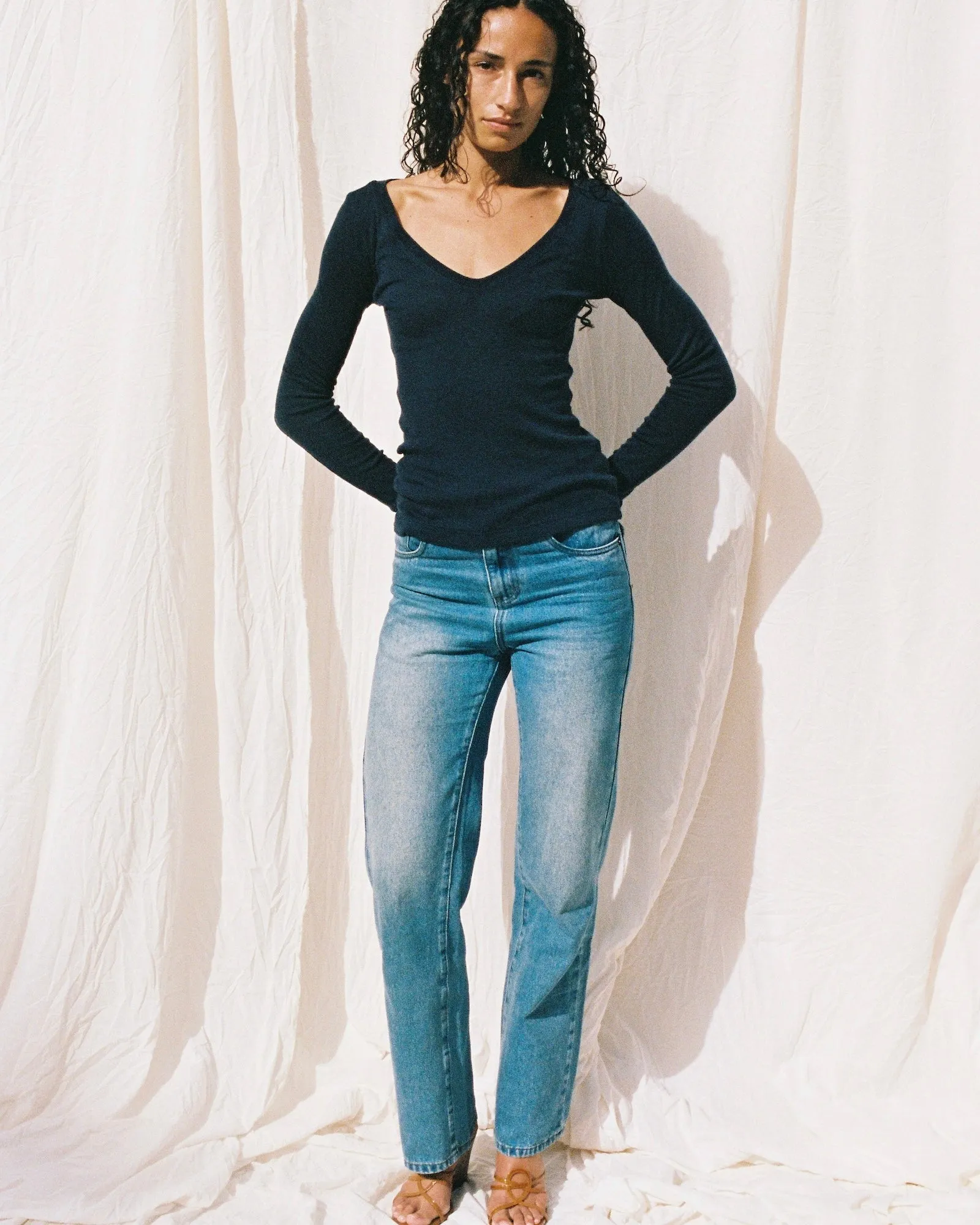 Dominique Healy | Uma Longsleeve - Navy sold by Sisters & Co product image thumbnail 2