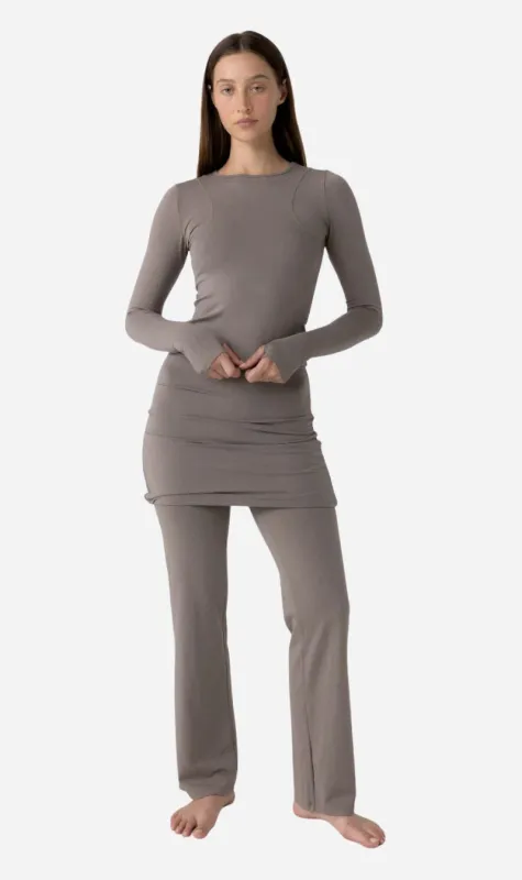 Pinky & Kamal | Motion Long Sleeve Top - Stone made by Sisters & Co
