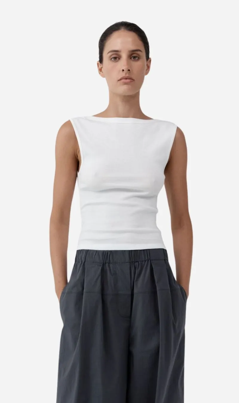 St Agni | Organic Cotton Ballerina Top - White sold by Sisters & Co