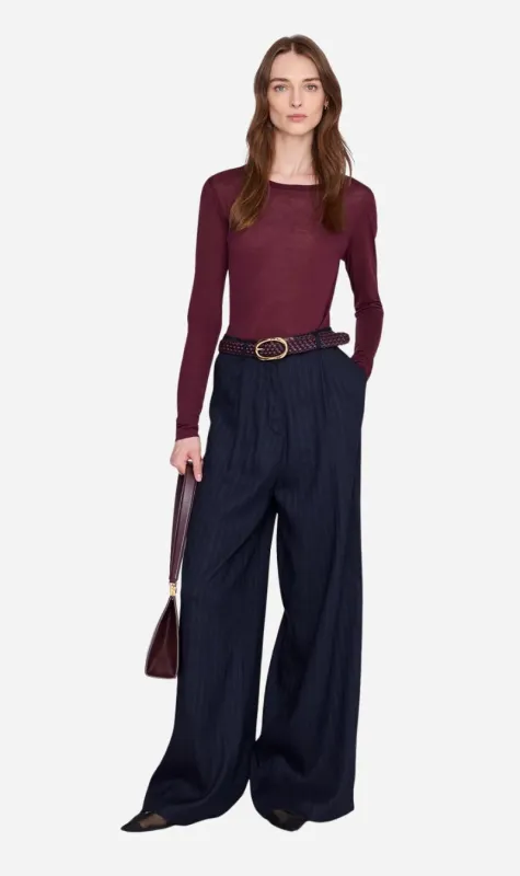 Anine Bing | Sylvie Long Sleeve Tee - Fig made by Anine Bing