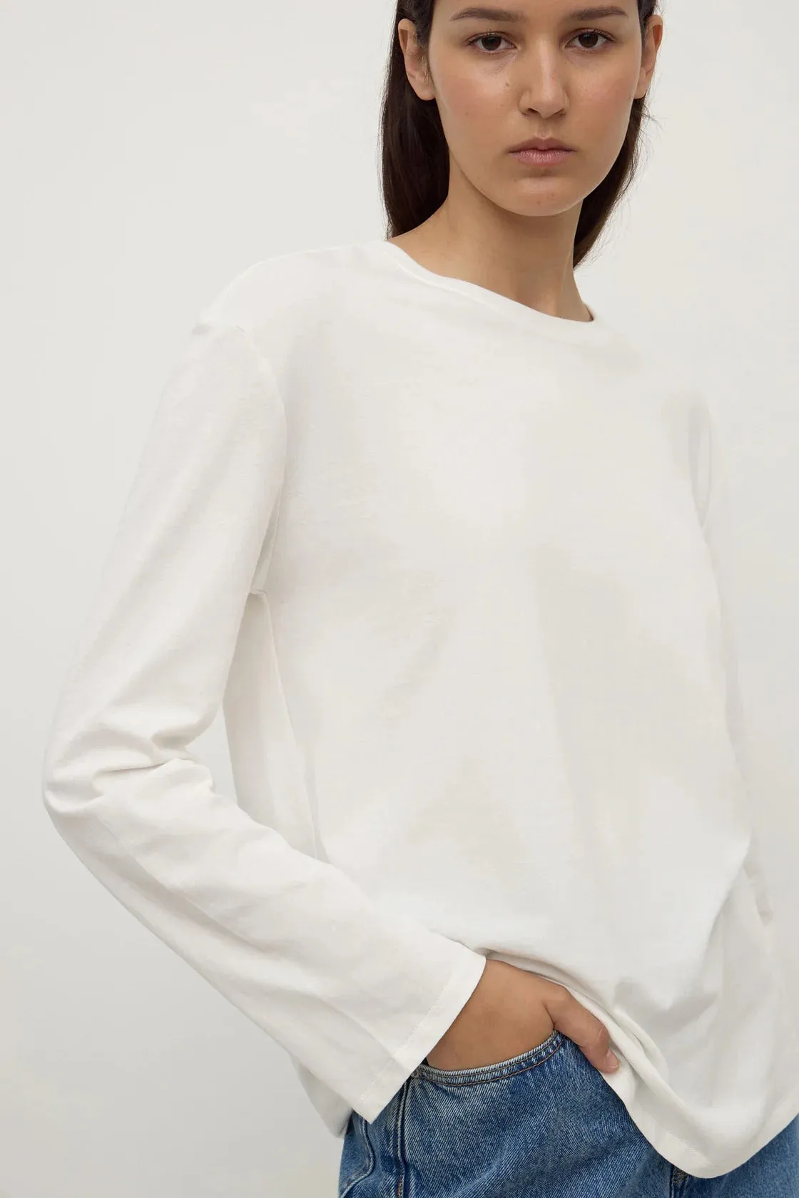 Assembly Label | Thea Long Sleeve Tee - White sold by Sisters & Co product image thumbnail 3