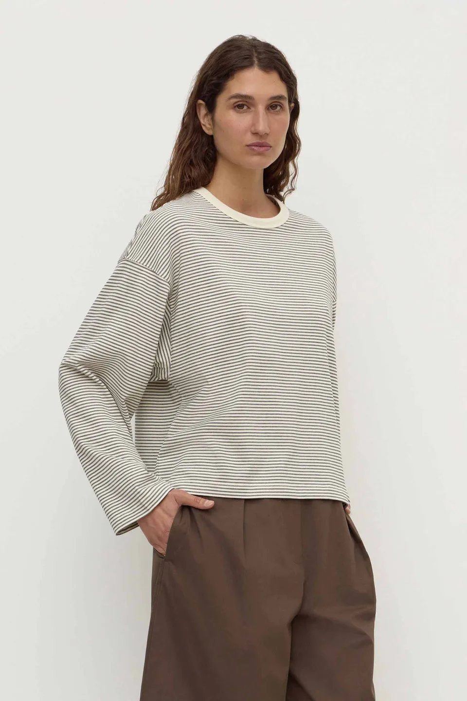 Assembly Label | Malone Stripe Wide Sleeve Tee - Cream/Black sold by Sisters & Co product image thumbnail 2