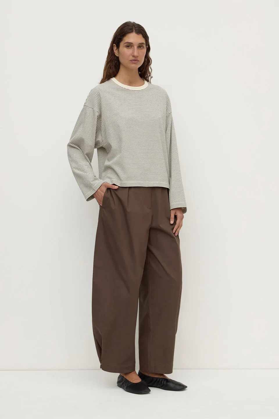 Assembly Label | Malone Stripe Wide Sleeve Tee - Cream/Black sold by Sisters & Co product image thumbnail 4