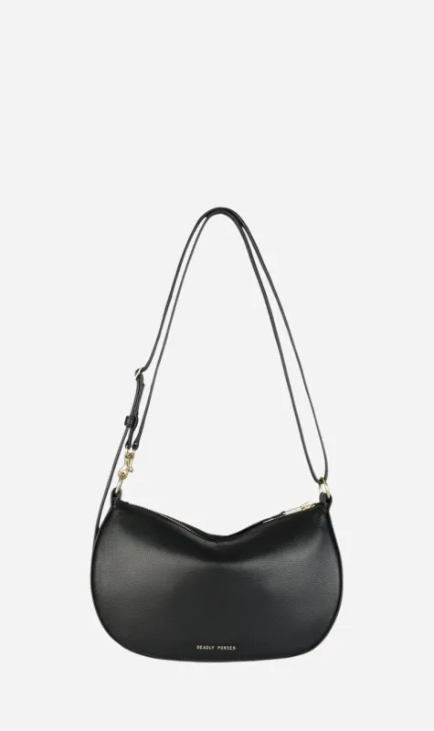 Deadly Ponies | Mini Sling Bag - Black / Brass made by Sisters & Co