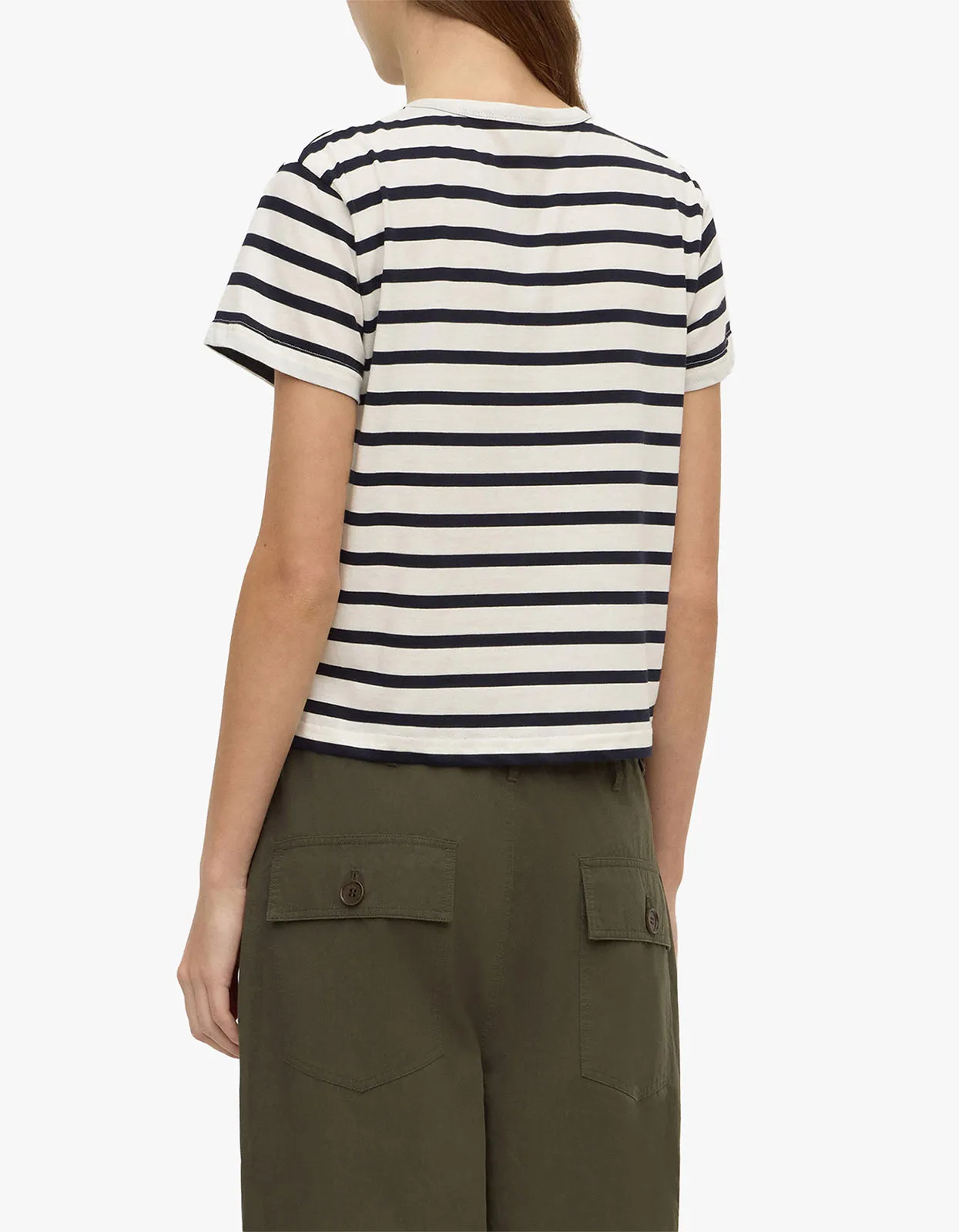 Assembly Label | Mollie Stripe Short Sleeve Tee - Navy Cream Stripe sold by Sisters & Co product image thumbnail 4