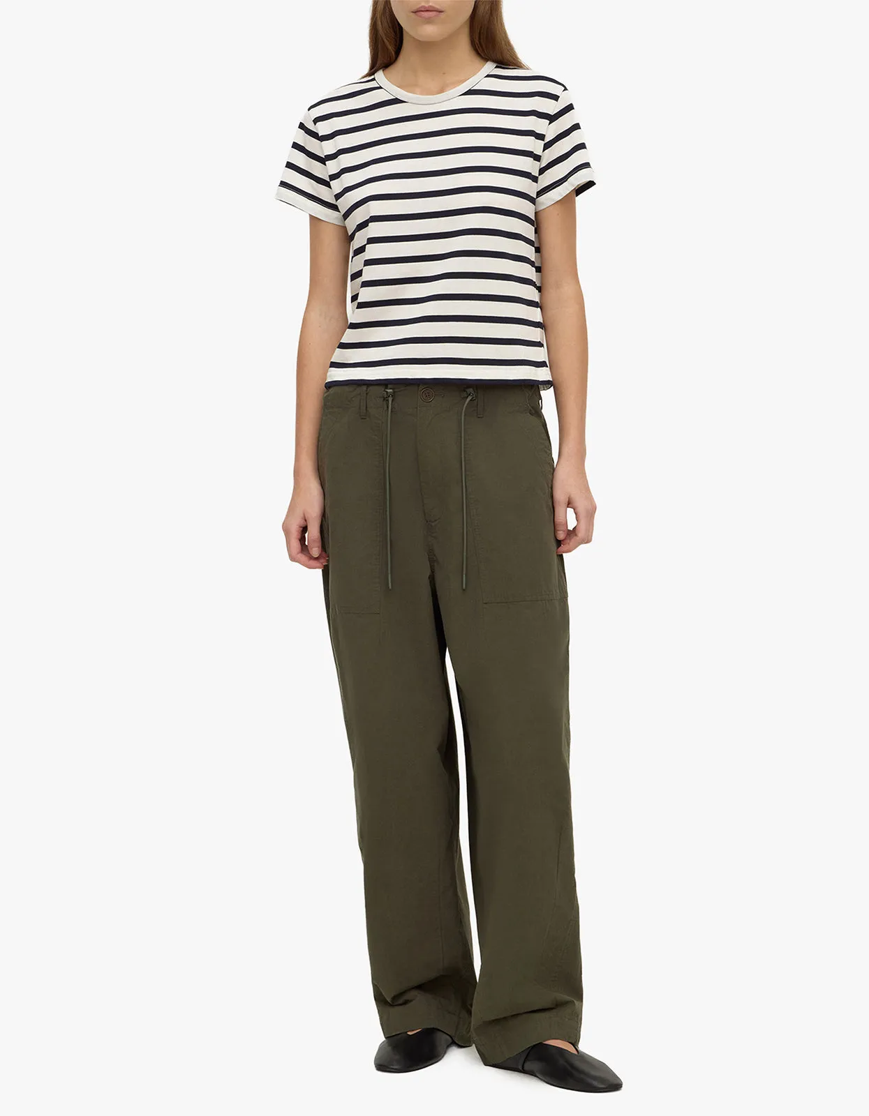 Assembly Label | Mollie Stripe Short Sleeve Tee - Navy Cream Stripe sold by Sisters & Co product image thumbnail 2