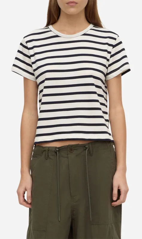 Assembly Label | Mollie Stripe Short Sleeve Tee - Navy Cream Stripe made by Assembly Label