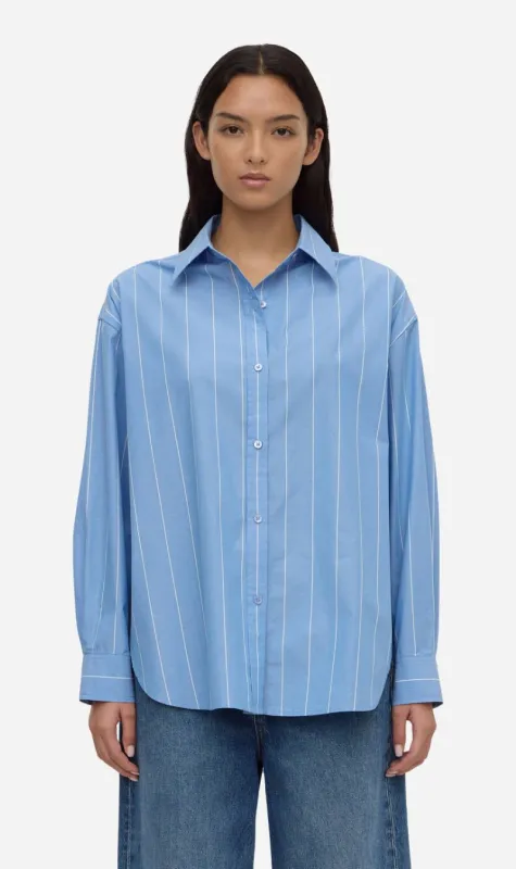 Assembly Label | Marcia Stripe Long Sleeve Shirt - Blue White Stripe made by Assembly Label