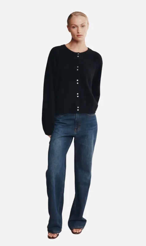 Marle | Babette Cardigan Cashmere Cotton - Black made by Marle