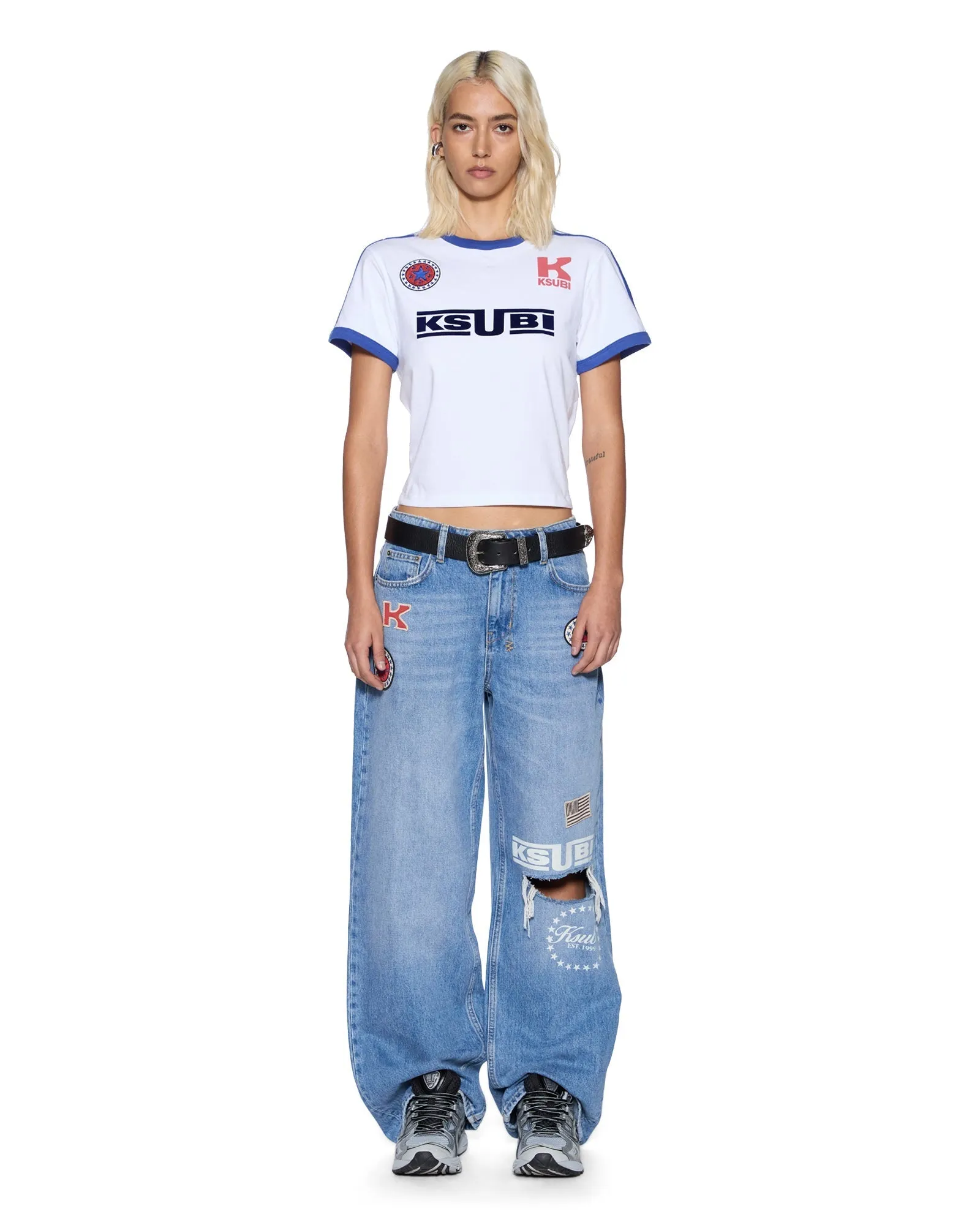 Ksubi | Union Shruken Tee - White sold by Sisters & Co product image thumbnail 2