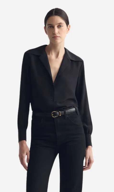 Nili Lotan | Joxe Silk Blouse - Black made by Nili Lotan