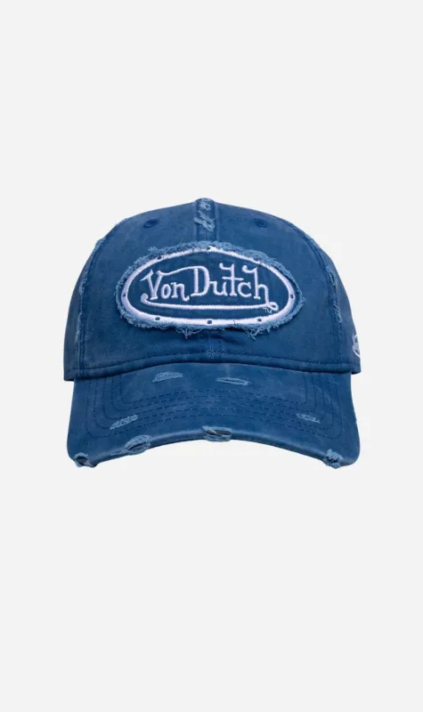 Von Dutch | Dad Cap Destroyed Hat - Washed Navy made by Von Dutch