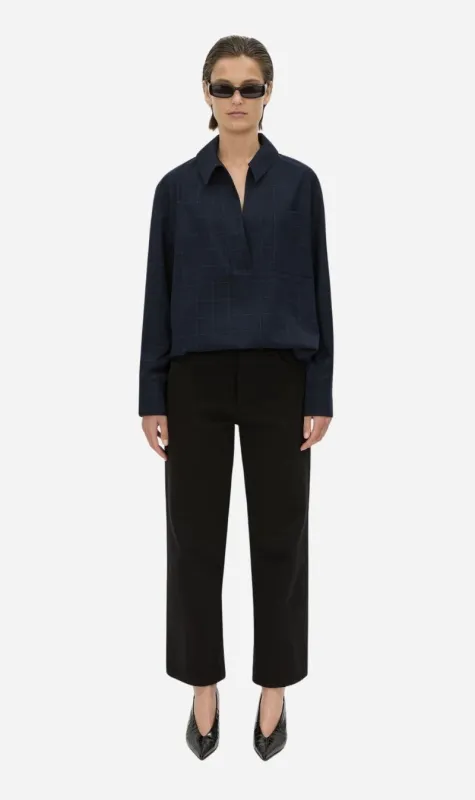 Camilla & Marc | Lourdes Check Half Placket Shirt - Navy made by camilla & marc