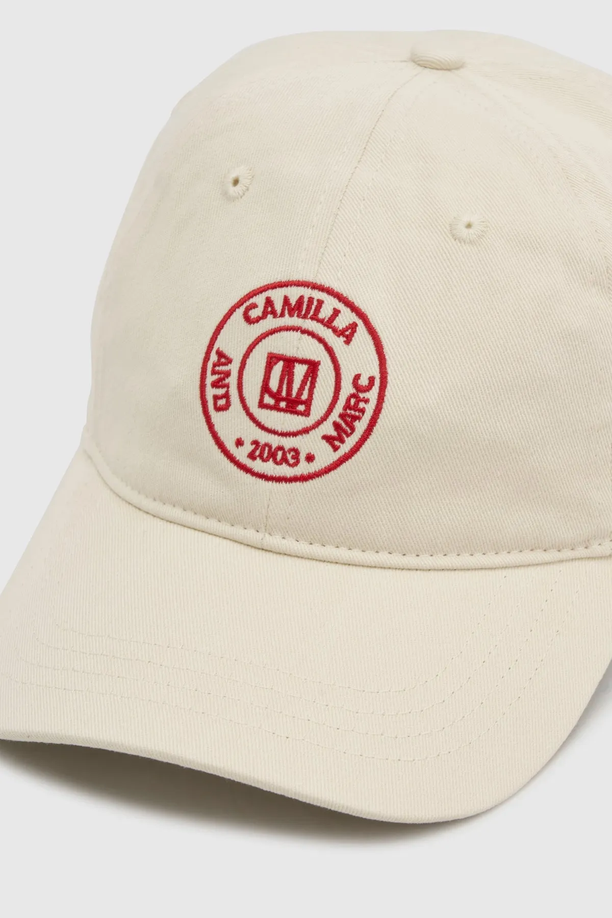 Camilla & Marc | Westley Embossed Logo Cap - White / Red sold by Sisters & Co product image thumbnail 2