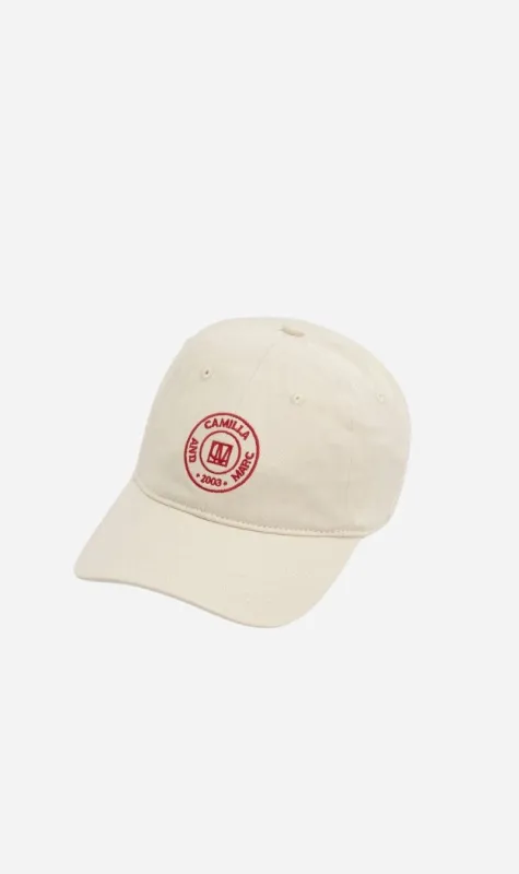 Camilla & Marc | Westley Embossed Logo Cap - White / Red made by camilla & marc