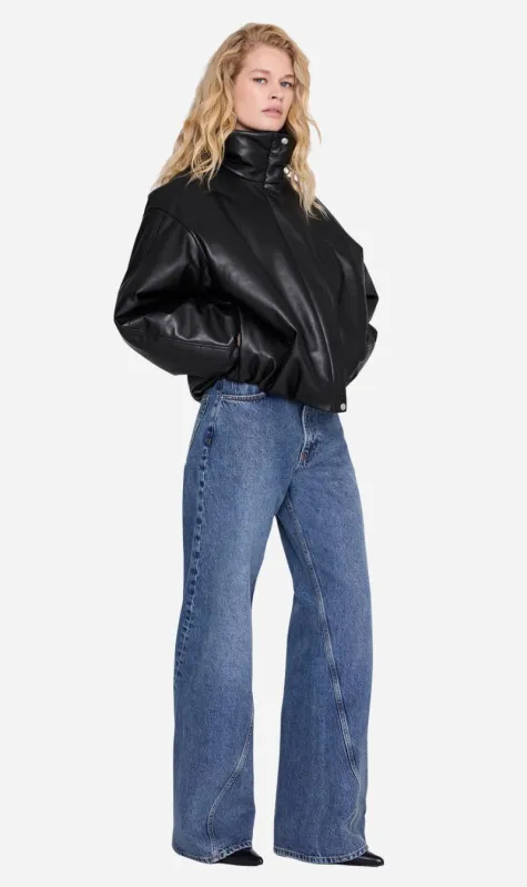 Anine Bing | Cyrus Jacket - Black Recycled Leather made by Anine Bing