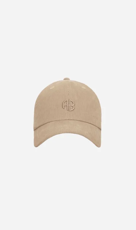 Anine Bing | Jeremy Baseball Cap AB Corduroy - Beige made by Anine Bing