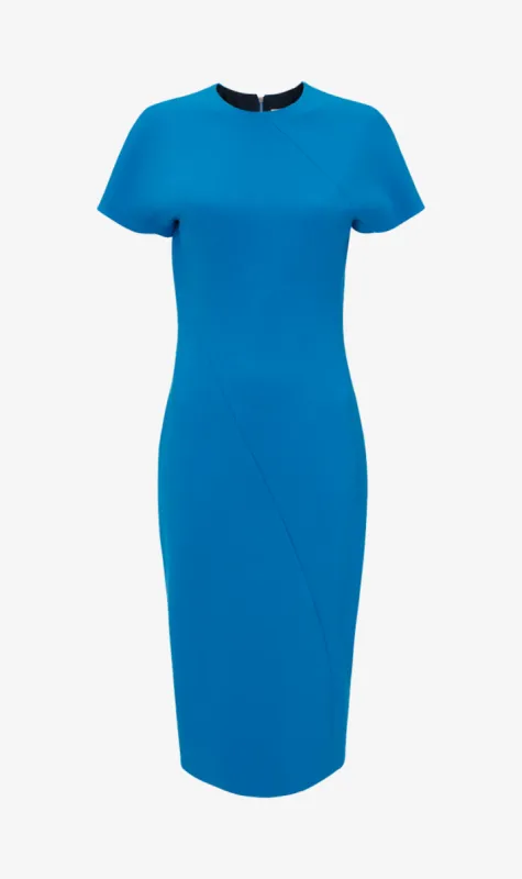 Victoria Beckham | Spiral Seam T.Shirt Fitted Dress - Sky Blue sold by Sister & Co
