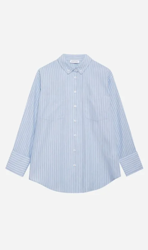Anine Bing | Catherine Shirt - Blue & White Stripe sold by Sister & Co