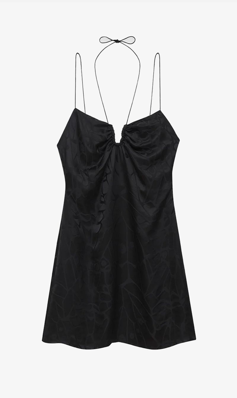 Anine Bing | Papillon Dress - Black Butterfly Jacquard sold by Sister & Co