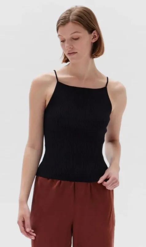 Assembly Label | Freya High Neck Knit Tank - Black sold by Sister & Co